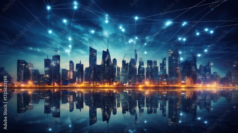 Obraz premium 5G, 6G, Big data wireless network, high speed internet, cloud computing or connect diagram technology, Data storage, service, synchronize, online, financial, Connectivity global, smart city, Gen AI