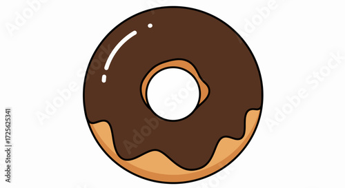 Delicious Chocolate Glazed Donut Illustration
