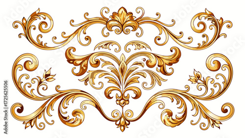 Ornamental curls vector divider set, vintage filigree decorative borders, elegant corner illustration, royal swirl ornament collection, intricate decorative flourishes, luxury style design isolated on
