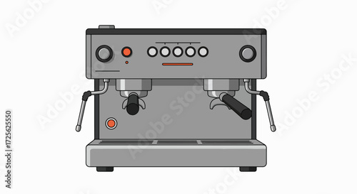 Espresso Perfection: Dual-Group Coffee Machine Illustration