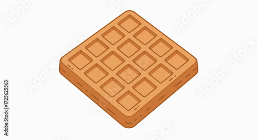 Golden Square Waffle: A Deliciously Simple Illustration
