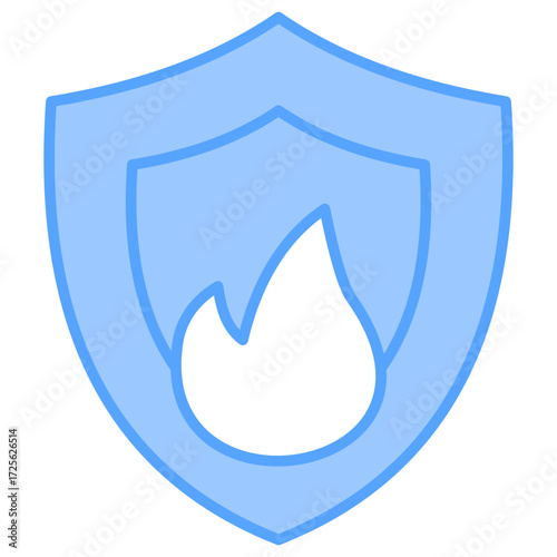 Firewall Shield Blue Icon