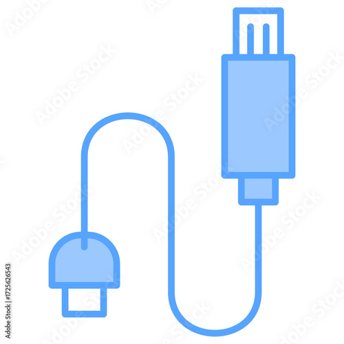 Data Cable Blue Icon