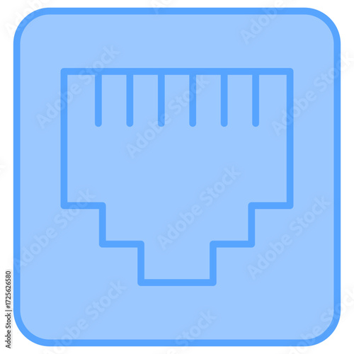Connection Port Blue Icon