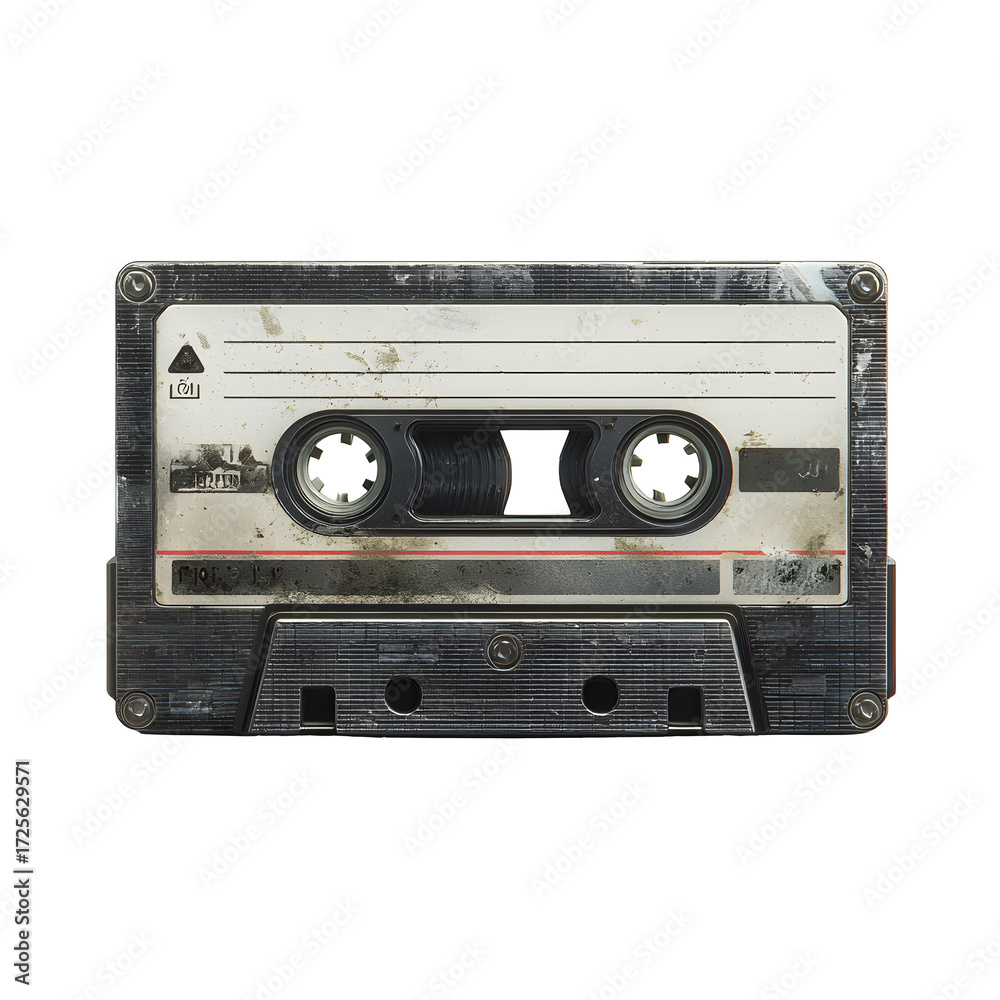 Fototapeta premium Vintage cassette tape isolated on transparent background