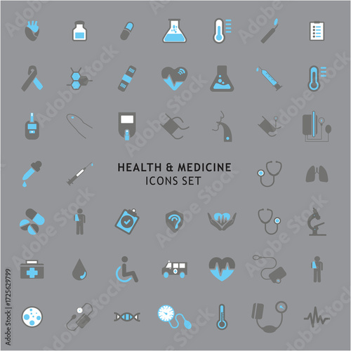 Healthcare Health Medicine Hospital Laboratory Icon Vector Concept, Medical icons.