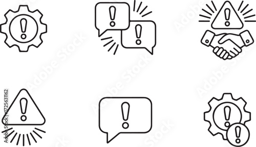 Alert Vector Icons Danger, Warning, Error, and Problem Alerts