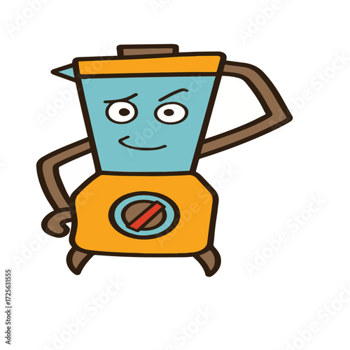 illustration of a blender with a respectful hand
