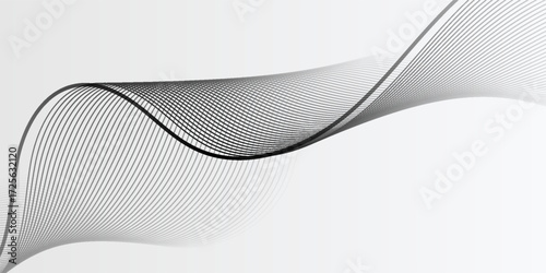 Elegant abstract vector background with smooth white wave lines on a light gray gradient. abstract wave bcakground.