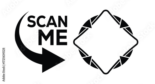 QR code scan icon set. Scan me frame. QR code scan for smartphone. QR code for mobile app, payment and identification. Vector illustration.