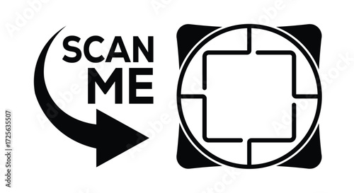 QR code scan icon set. Scan me frame. QR code scan for smartphone. QR code for mobile app, payment and identification. Vector illustration.