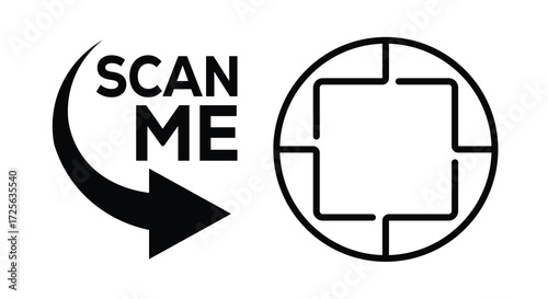 QR code scan icon set. Scan me frame. QR code scan for smartphone. QR code for mobile app, payment and identification. Vector illustration.