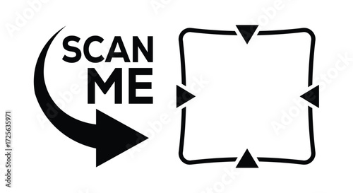 QR code scan icon set. Scan me frame. QR code scan for smartphone. QR code for mobile app, payment and identification. Vector illustration.