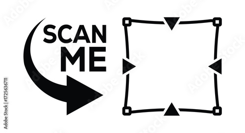 QR code scan icon set. Scan me frame. QR code scan for smartphone. QR code for mobile app, payment and identification. Vector illustration.