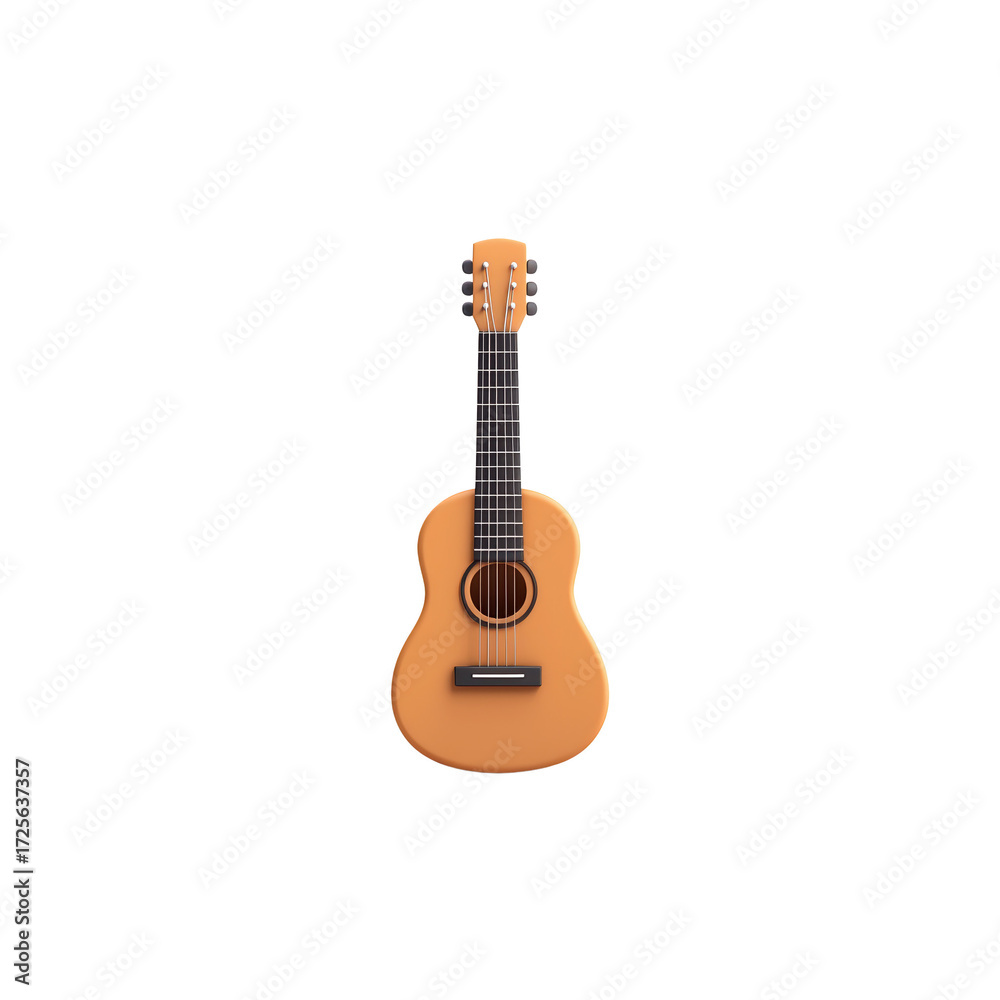 Obraz premium Beautiful Acoustic Guitar Isolated on White Background for Music
