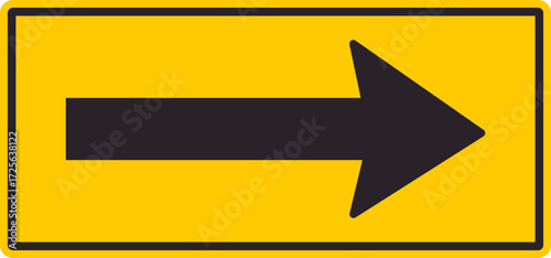 Yellow diamond traffic sign displaying a forward-pointing straight arrow indicating straight roadway direction.