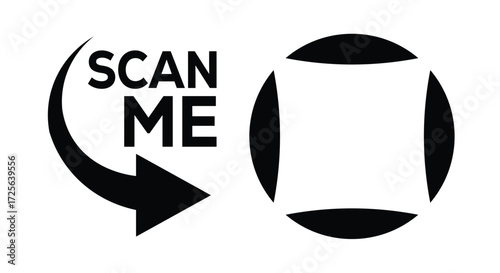 QR code scan icon set. Scan me frame. QR code scan for smartphone. QR code for mobile app, payment and identification. Vector illustration.