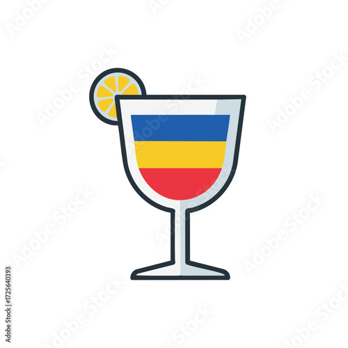 Minimal Cocktail Glass Outline Icon – Modern Flat Vector