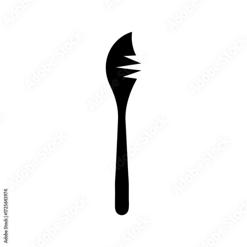 Silhouette toothbrush with sparkle bristles minimal clean dental hygiene logo vector illustration with white background  