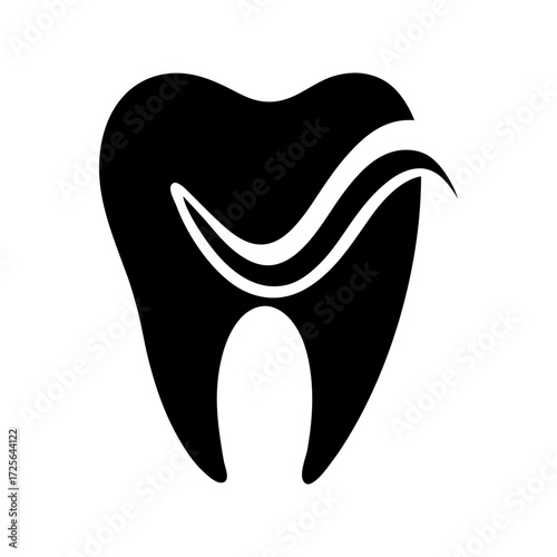 Silhouette toothpaste tube icon minimal clean dental hygiene vector illustration with white background