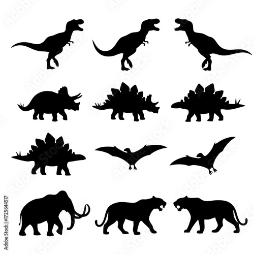 Silhouette Collection of Prehistoric Animals