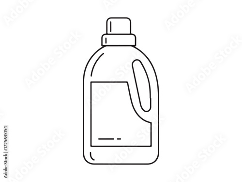Laundry detergent bottle outline vector illustration for product mockup