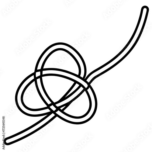 Simple overhand knot, a basic binding knot type