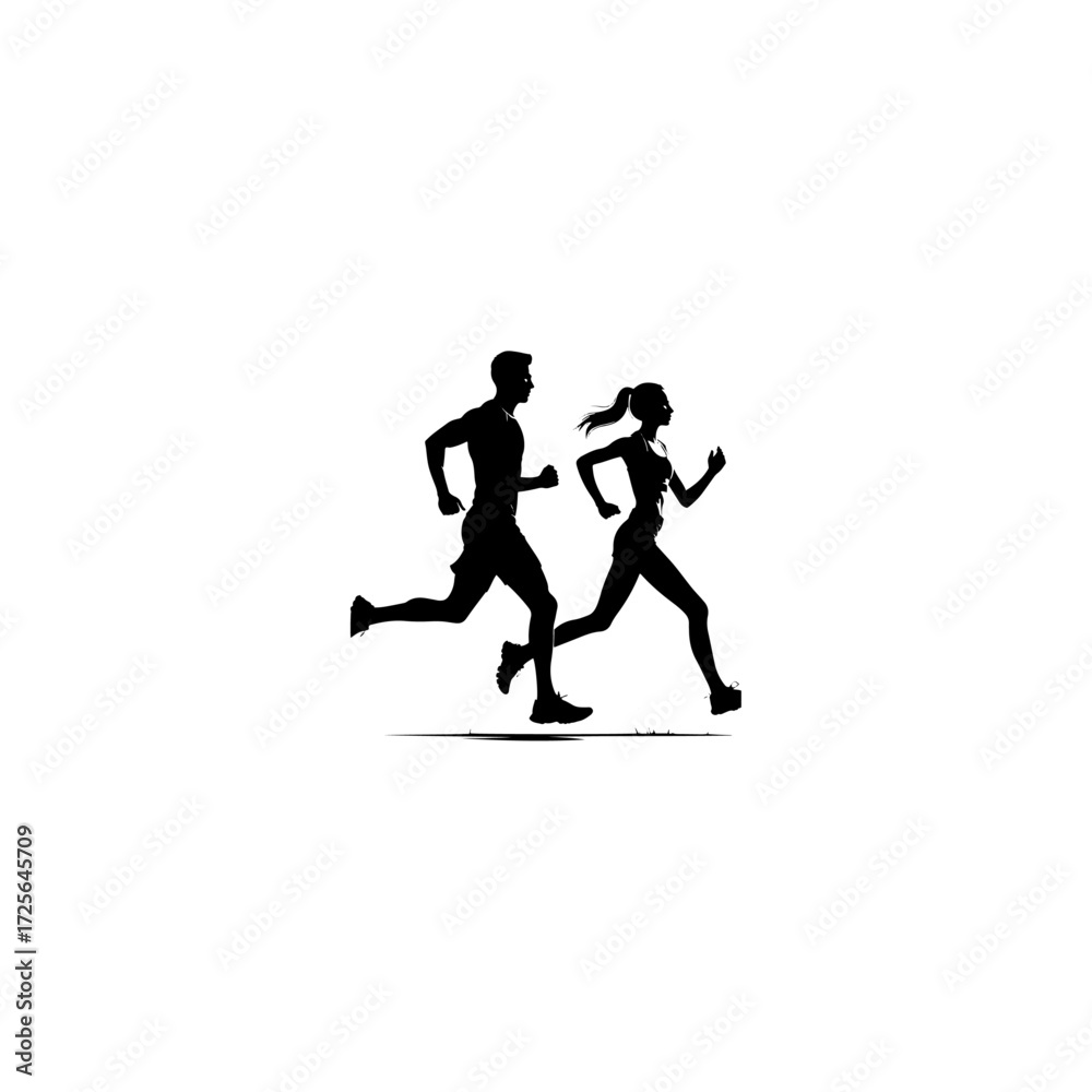 Fototapeta premium Set of silhouette runner