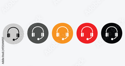 Customer service icon. Contact support agent button. Support headset icon vector.