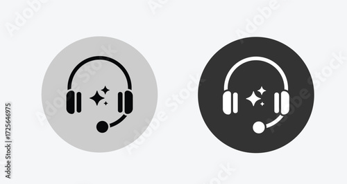 Customer service icon. Contact support agent button. Support headset icon vector.