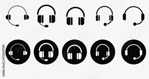Customer service icon. Contact support agent button. Support headset icon vector.