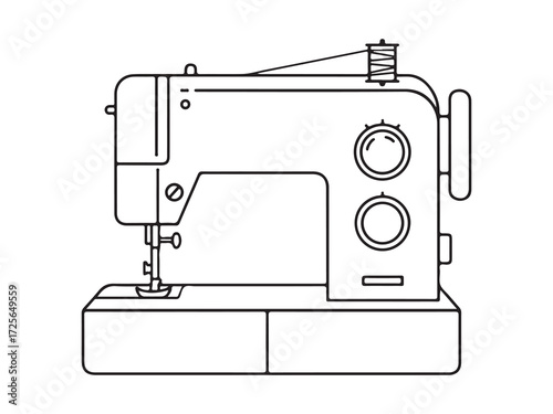 Sewing machine outline vector illustration design isolated on white background