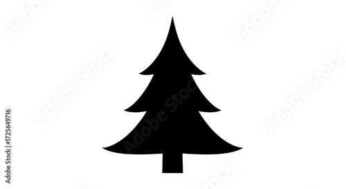 Simple black silhouette of a stylized evergreen tree.