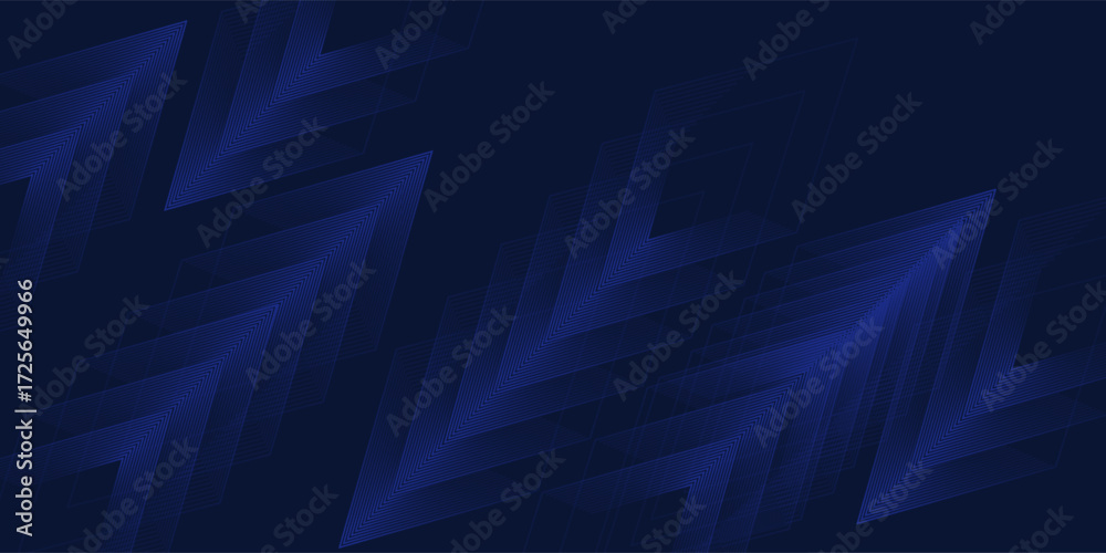 Obraz premium Symmetrical Chevron Lines Gradient Background in Dark Navy Blue with Subtle Light Blue Tones Creating a Sophisticated and Modern Geometric Pattern