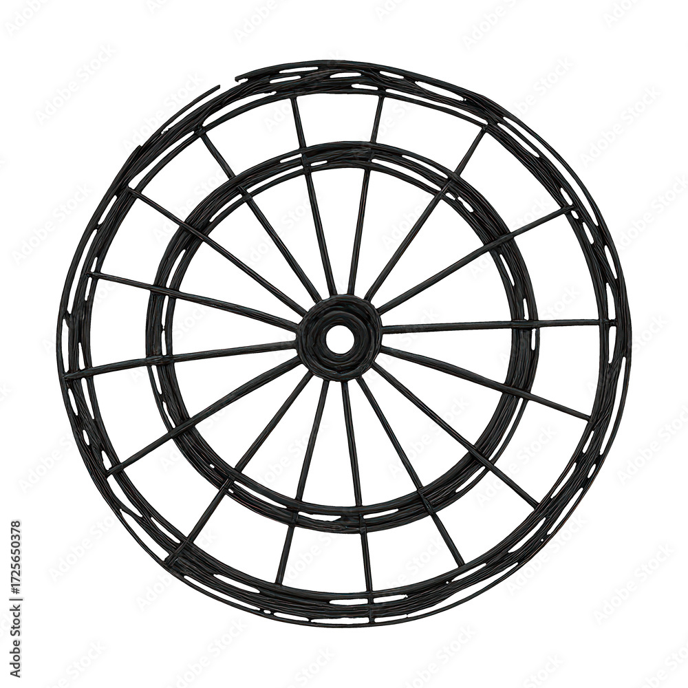 Obraz premium PNG Abstract circular wireframe design.