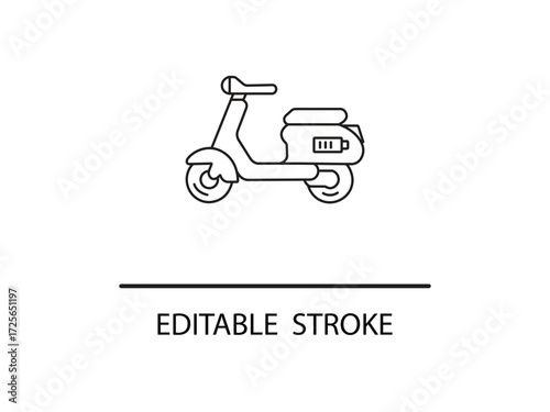 Sleek electric scooter with full battery ready for a ride share or commute, isolated on white for easy use in modern designs.