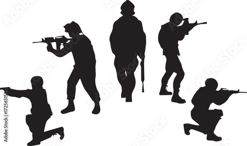 silhouettes of soldiers