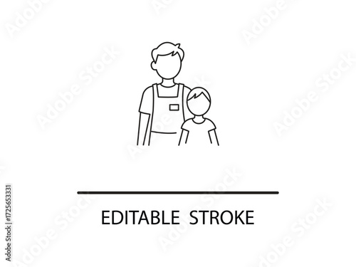 Minimalist line art featuring a father and child, perfect for family services, adoption agencies, or parenting blogs seeking a modern feel.
