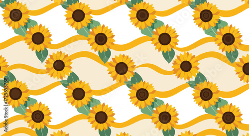 Bring sunshine to your designs with this cheerful sunflower pattern, perfect for spring projects and adding a touch of nature's beauty to any backdrop