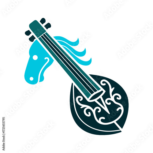 Morin Khuur: Mongolian Horsehead Fiddle Icon Mongolian Horsehead Fiddle Morin Khuur Abstract horsehead and strings for spirit music.