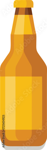 Realistic amber glass beer bottle mockup with condensation vector illustration scalable eps