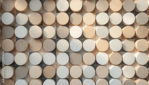 Abstract geometric pattern of cylinders