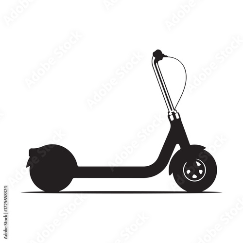 Vector art of black silhouette of an electric scooter silhouette