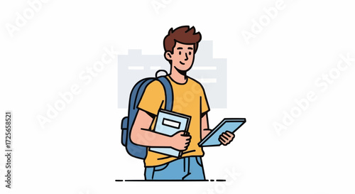 young man with backpack