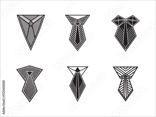 Geometric Tie Designs Business Style Concepts Formal Fashion Pattern Collection