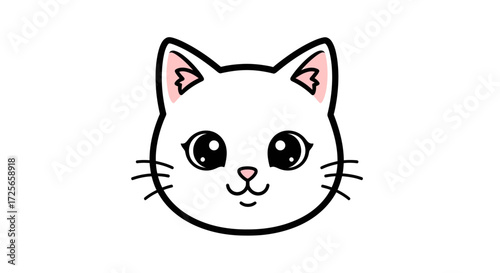Adorable feline face illustration conveying charm and playful innocence design for many project