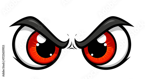 Intense gaze vector illustration embodying anger and tension with menacing eyebrows design