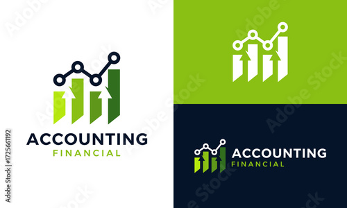 Financial logo design. Abstract financial management investment chart Vector design with Arrow symbol graphic icon