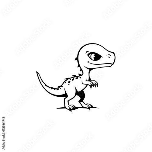 Pachycephalosaurus. Pachycephalosaurus simple black and white line art vector logo