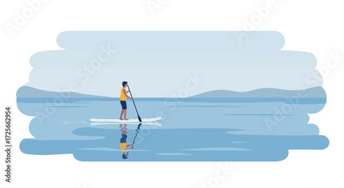 Mindful Productivity: Flat Vector Illustration for Corporate Wellness & Digital Detoxing